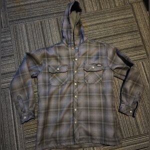 Genuine Dickies Plaid Flannel Button Down Sweatshirt